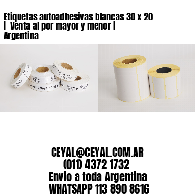 Etiquetas autoadhesivas blancas 30 x 20 |  Venta al por mayor y menor | Argentina