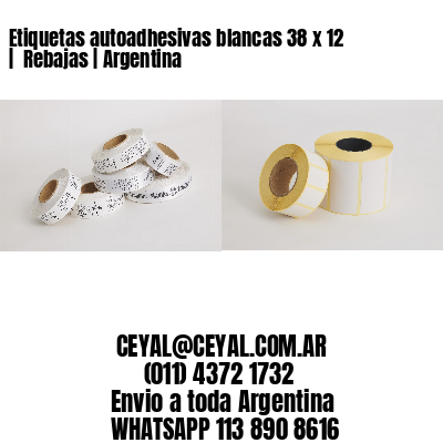 Etiquetas autoadhesivas blancas 38 x 12 |  Rebajas | Argentina