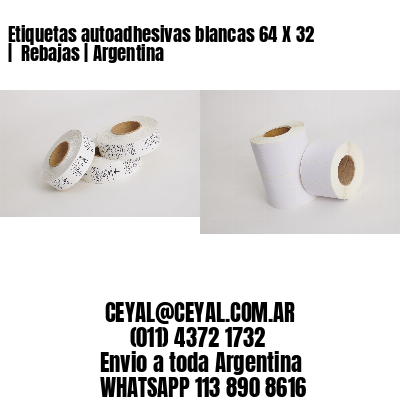 Etiquetas autoadhesivas blancas 64 X 32 |  Rebajas | Argentina