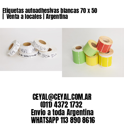 Etiquetas autoadhesivas blancas 70 x 50 |  Venta a locales | Argentina