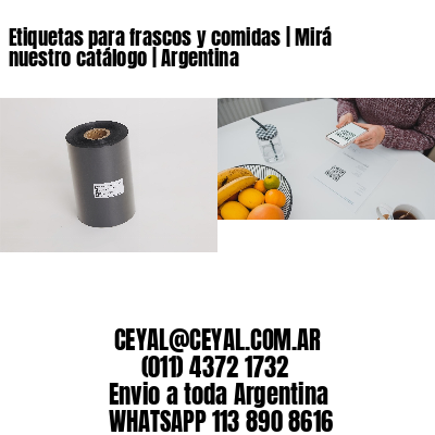Etiquetas para frascos y comidas | Mirá nuestro catálogo | Argentina