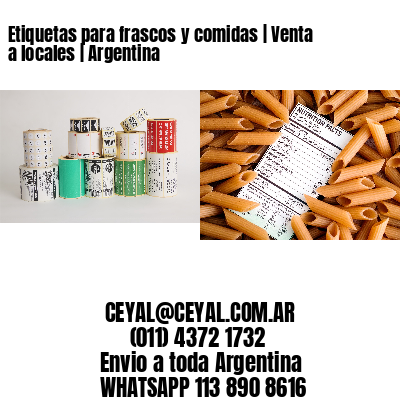 Etiquetas para frascos y comidas | Venta a locales | Argentina