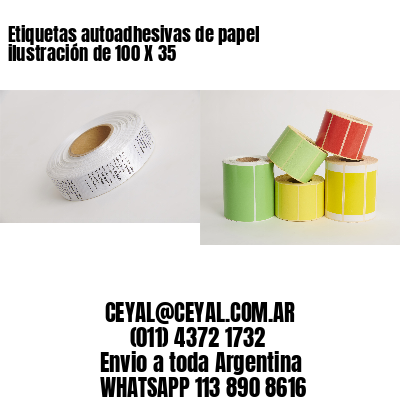 Etiquetas autoadhesivas de papel ilustración de 100 X 35