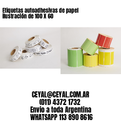 Etiquetas autoadhesivas de papel ilustración de 100 X 60