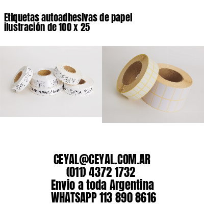 Etiquetas autoadhesivas de papel ilustración de 100 x 25