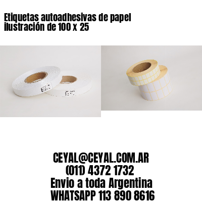 Etiquetas autoadhesivas de papel ilustración de 100 x 25