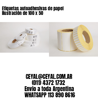 Etiquetas autoadhesivas de papel ilustración de 100 x 50