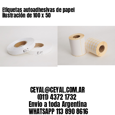 Etiquetas autoadhesivas de papel ilustración de 100 x 50