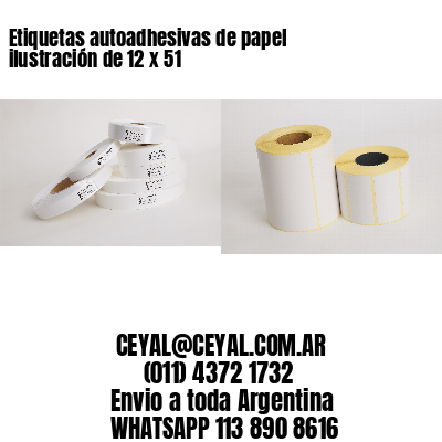 Etiquetas autoadhesivas de papel ilustración de 12 x 51