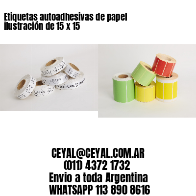 Etiquetas autoadhesivas de papel ilustración de 15 x 15