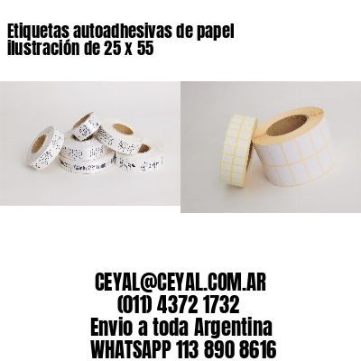 Etiquetas autoadhesivas de papel ilustración de 25 x 55