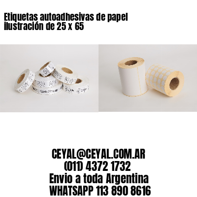 Etiquetas autoadhesivas de papel ilustración de 25 x 65