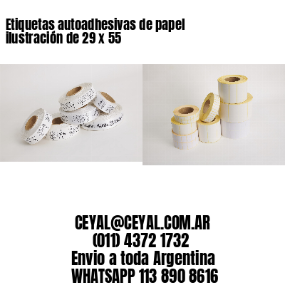 Etiquetas autoadhesivas de papel ilustración de 29 x 55