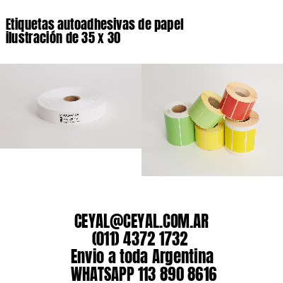 Etiquetas autoadhesivas de papel ilustración de 35 x 30