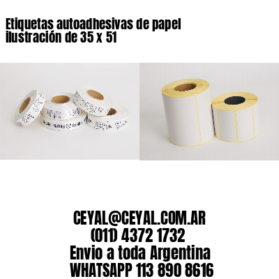 Etiquetas autoadhesivas de papel ilustración de 35 x 51