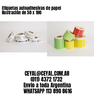 Etiquetas autoadhesivas de papel ilustración de 50 x 100