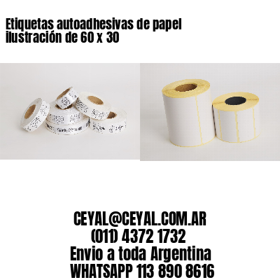 Etiquetas autoadhesivas de papel ilustración de 60 x 30