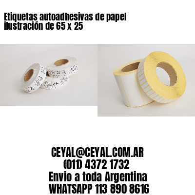 Etiquetas autoadhesivas de papel ilustración de 65 x 25