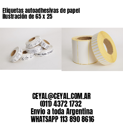 Etiquetas autoadhesivas de papel ilustración de 65 x 25