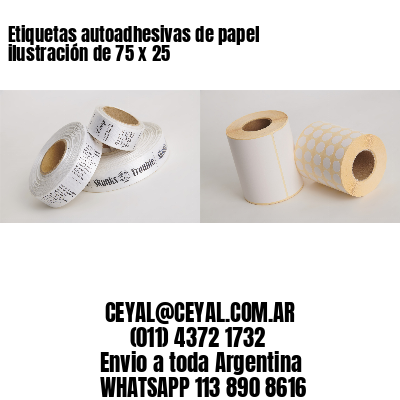 Etiquetas autoadhesivas de papel ilustración de 75 x 25