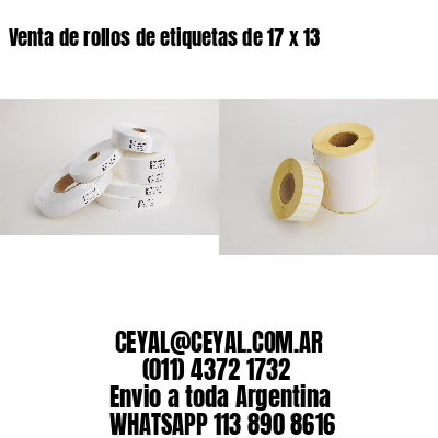 Venta de rollos de etiquetas de 17 x 13