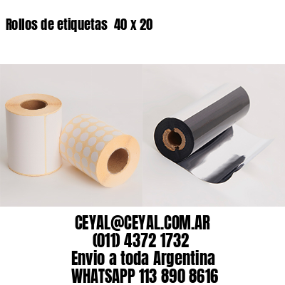 Rollos de etiquetas  40 x 20