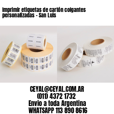 Imprimir etiquetas de cartón colgantes personalizadas - San Luis