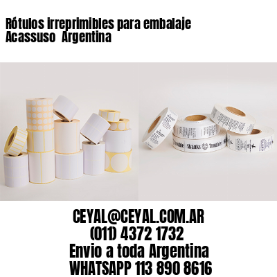 Rótulos irreprimibles para embalaje Acassuso  Argentina