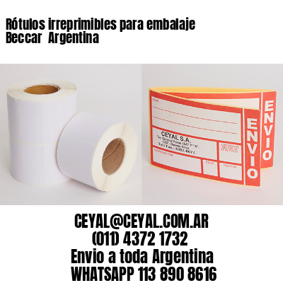 Rótulos irreprimibles para embalaje Beccar  Argentina