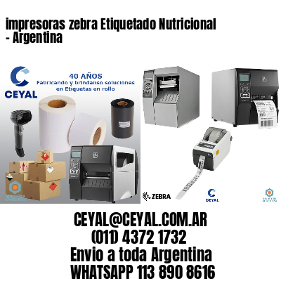 impresoras zebra Etiquetado Nutricional – Argentina