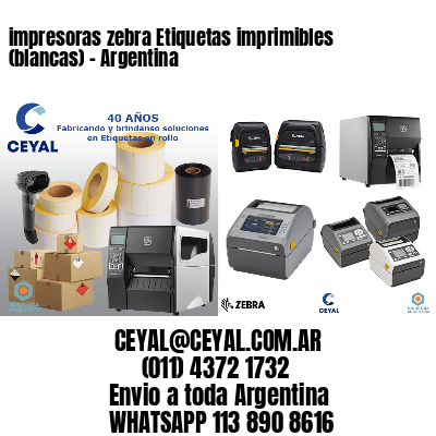 impresoras zebra Etiquetas imprimibles (blancas) - Argentina