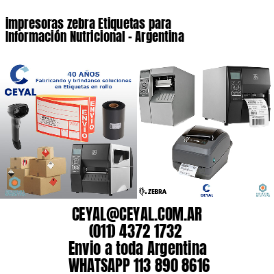 impresoras zebra Etiquetas para Información Nutricional – Argentina