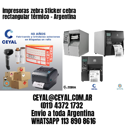 impresoras zebra Sticker cebra rectangular térmico - Argentina