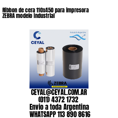 Ribbon de cera 110×450 para impresora ZEBRA modelo industrial