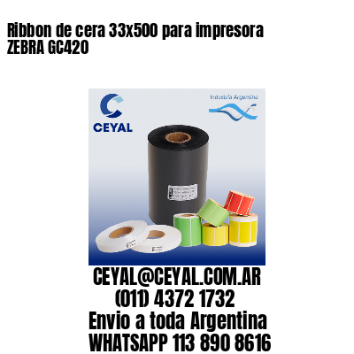 Ribbon de cera 33×500 para impresora ZEBRA GC420