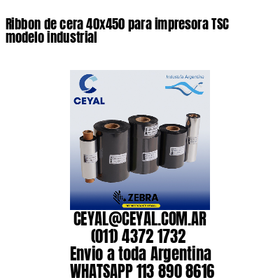 Ribbon de cera 40×450 para impresora TSC modelo industrial