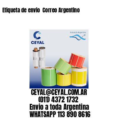 Etiqueta de envio  Correo Argentino