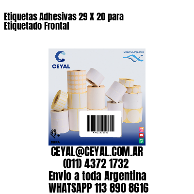 Etiquetas Adhesivas 29 X 20 para Etiquetado Frontal