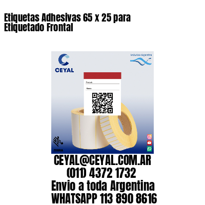 Etiquetas Adhesivas 65 x 25 para Etiquetado Frontal