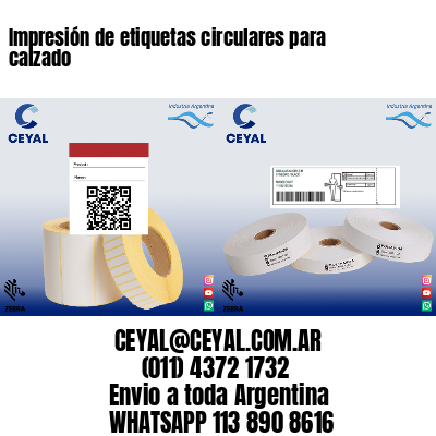 Impresión de etiquetas circulares para calzado