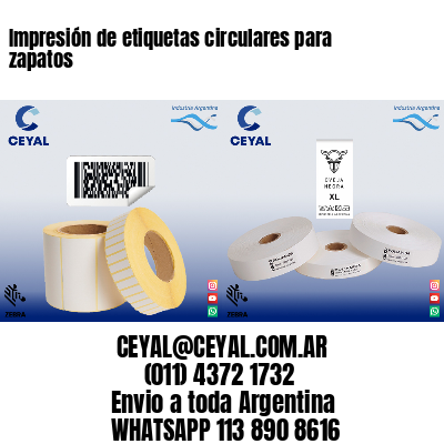 Impresión de etiquetas circulares para zapatos