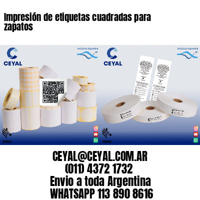 Impresión de etiquetas cuadradas para zapatos
