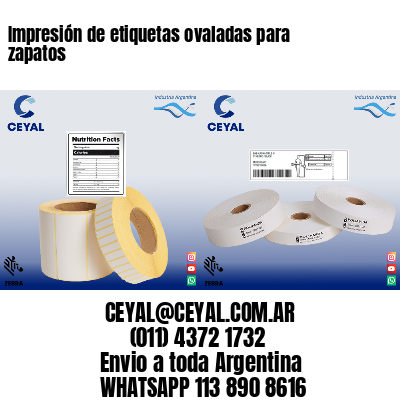 Impresión de etiquetas ovaladas para zapatos