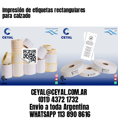 Impresión de etiquetas rectangulares para calzado