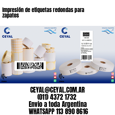 Impresión de etiquetas redondas para zapatos