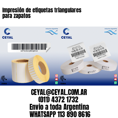 Impresión de etiquetas triangulares para zapatos