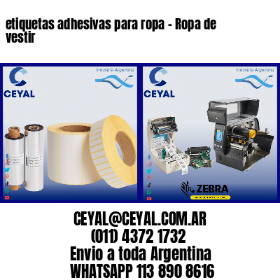 etiquetas adhesivas para ropa – Ropa de vestir