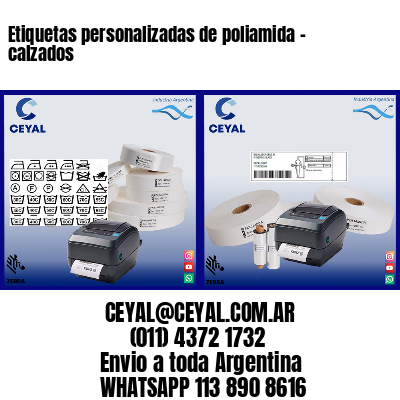 Etiquetas personalizadas de poliamida – calzados