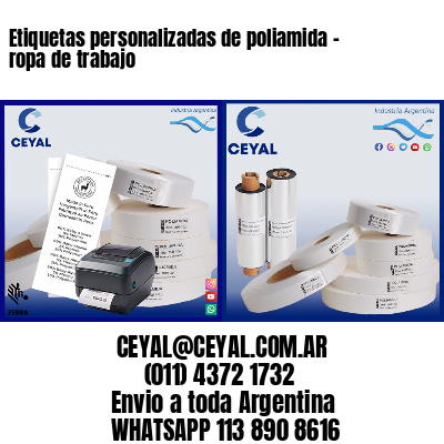 Etiquetas personalizadas de poliamida – ropa de trabajo