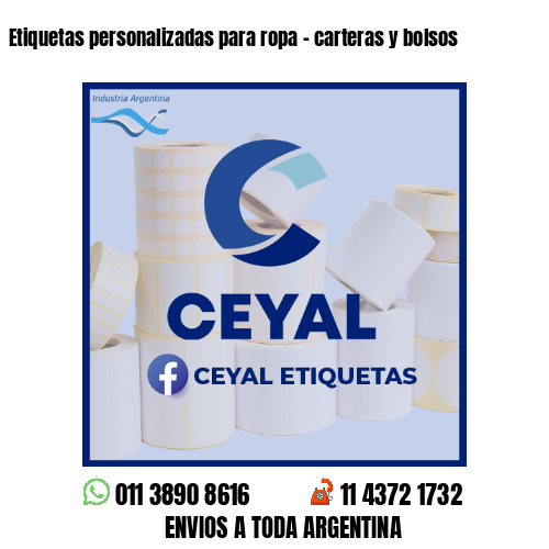 Etiquetas personalizadas para ropa - carteras y bolsos